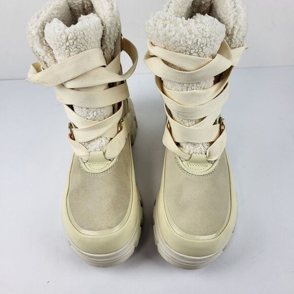 Sorel Joan of Arctic Next Boots Women's 8 Bleached Ceramic Sea Salt Fur Lined - Picture 11 of 16